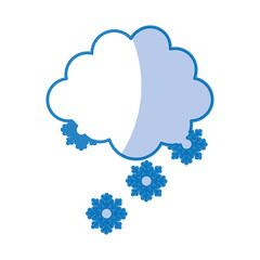 cloud with snowflakes icon vector illustration design