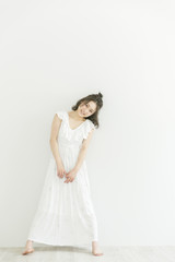 Naklejka premium パジャマの女性