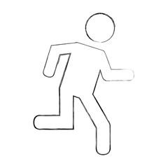 human figure running silhouette icon vector illustration design