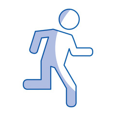 human figure running silhouette icon vector illustration design