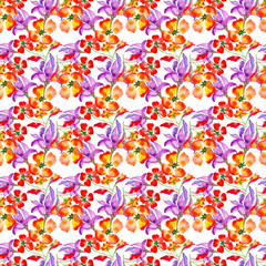 Wildflower flower pattern in a watercolor style isolated.
