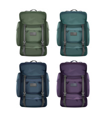 Set of big travel backpacks