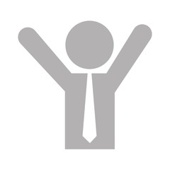 businessman with hands up silhouette vector illustration design