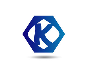 Letter K logo icon design template elements. Vector color sign
