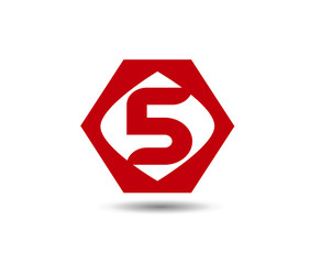 Vector sign number 5 logo
