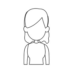 Obraz premium face portrait young woman cartoon vector illustration