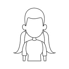 Obraz premium face portrait young woman cartoon vector illustration