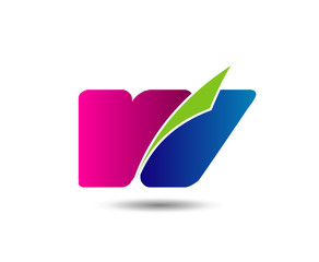 Letter w logo icon design template elements. Vector color sign
