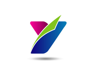 Naklejka premium Letter y logo icon design template elements. Vector color sign 