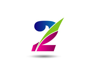 Number 2 logo. Vector logotype design.
