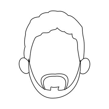 cartoon face of young man image vector illustration