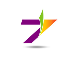 Vector sign logo number 7
