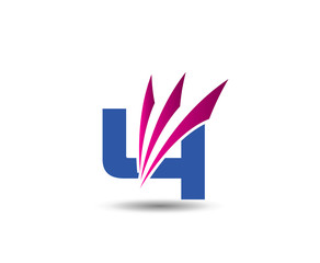 Abstract icons for number 4 logo
