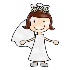 cute wife avatar character vector illustration design