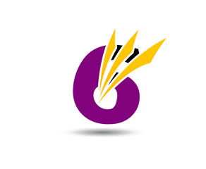 Number six 6 logo icon
