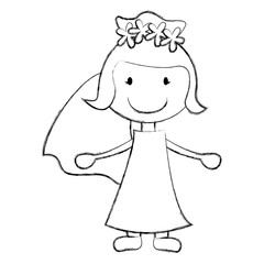 cute wife avatar character vector illustration design