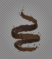 Chocolate spiral abstract splash.
