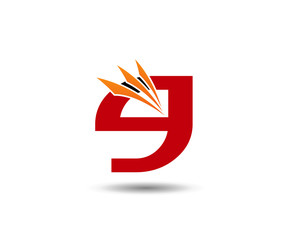 Obraz premium Vector sign number 9 logo 