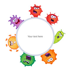 Set of germs and virus vector illustrations.
