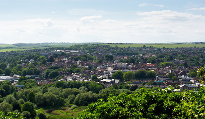 Fototapeta na wymiar View of old English town of Lewes
