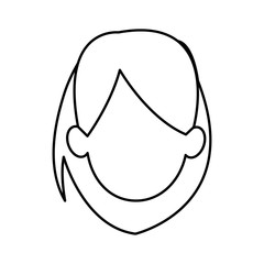 silhouette of faceless head woman hairstyle vector illustration
