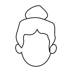 silhouette of faceless head woman hairstyle vector illustration