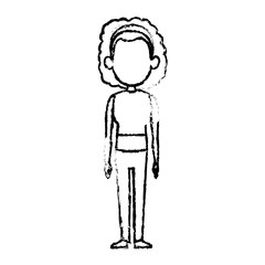 character woman female standing sketch image vector illustration