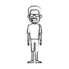 young man in casual wear posing image vector illustration