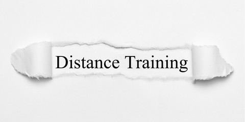 Distance Training on white torn paper