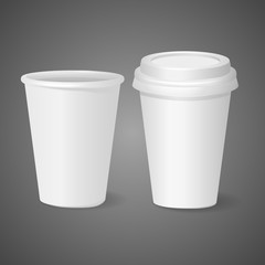 Realistic template cups for drinks