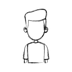 sketch of the man character faceless portrait vector illustration