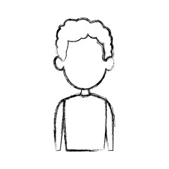 sketch of the man character faceless portrait vector illustration