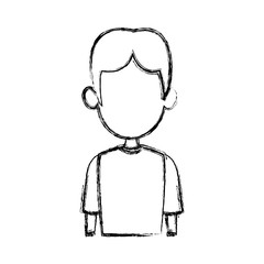 sketch of the man character faceless portrait vector illustration