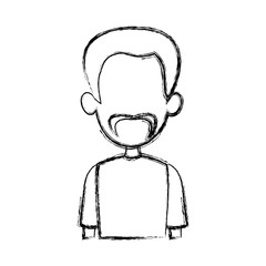 sketch of the man character faceless portrait vector illustration