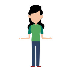 character woman female standing image vector illustration