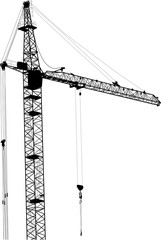 industrial isolated black high hoisting crane