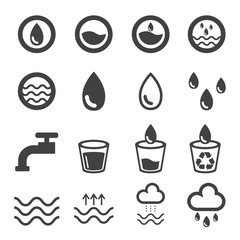 water icons set. vector illustration. nature design concept.