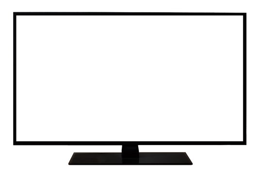 TV flat screen lcd, plasma, tv mock up. white blank HD monitor mockup. Modern video panel black flatscreen.Isolated on white background. Widescreen show your business presentation on display device