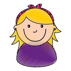 young woman avatar character vector illustration design