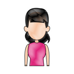portrait woman drawing female young vector illustration