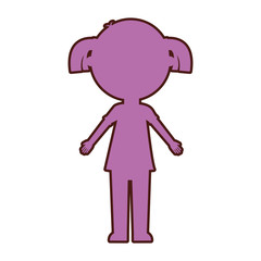 little girl silhouette avatar character vector illustration design
