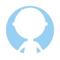 young boy silhouette avatar character vector illustration design