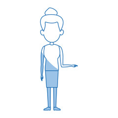 standing woman drawing female young vector illustration