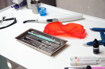 Stomatology. Dentistry. Medicine, medical equipment and stomatology concep. Dental clinic office with chair. Dental office.