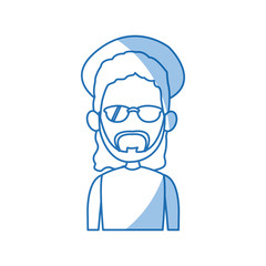 portrait man people faceless style image vector illustration