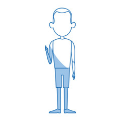 man male cartoon faceless standing gesture image vector illustration