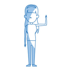 character woman female standing cartoon gesture image vector illustration