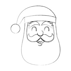 santa claus head character icon vector ilustration