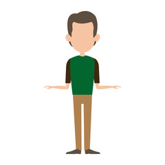man male cartoon faceless standing gesture image vector illustration