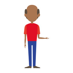 man male cartoon faceless standing gesture image vector illustration